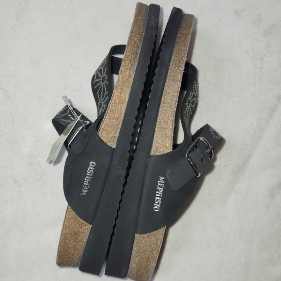 Mephisto Helena Sandals Women's Size US 9.5 EU 40 Black Silver New - Picture 3 of 7